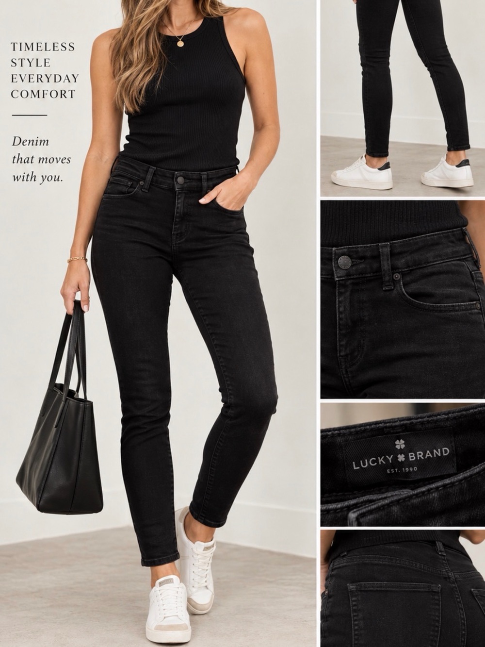 Lucky Brand Stella Black High-Rise Skinny 2/26